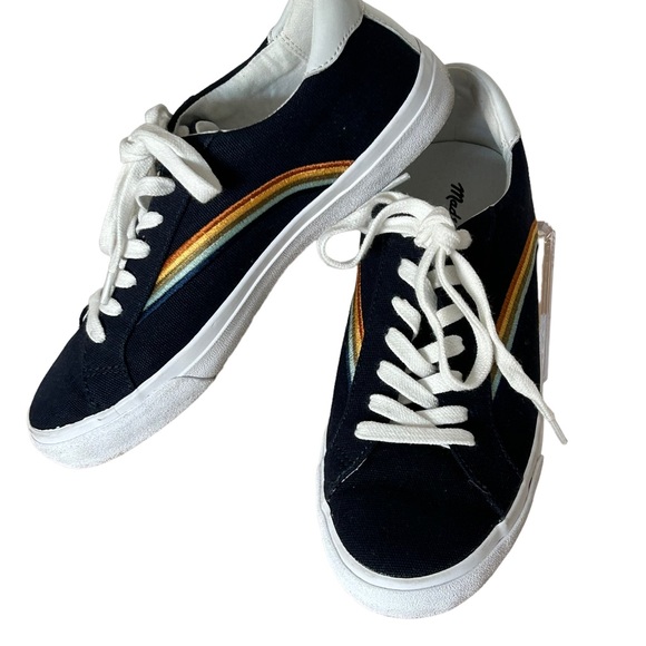 Madewell Rainbow Stripe Canvas Lace Up Trainers - Picture 4 of 10